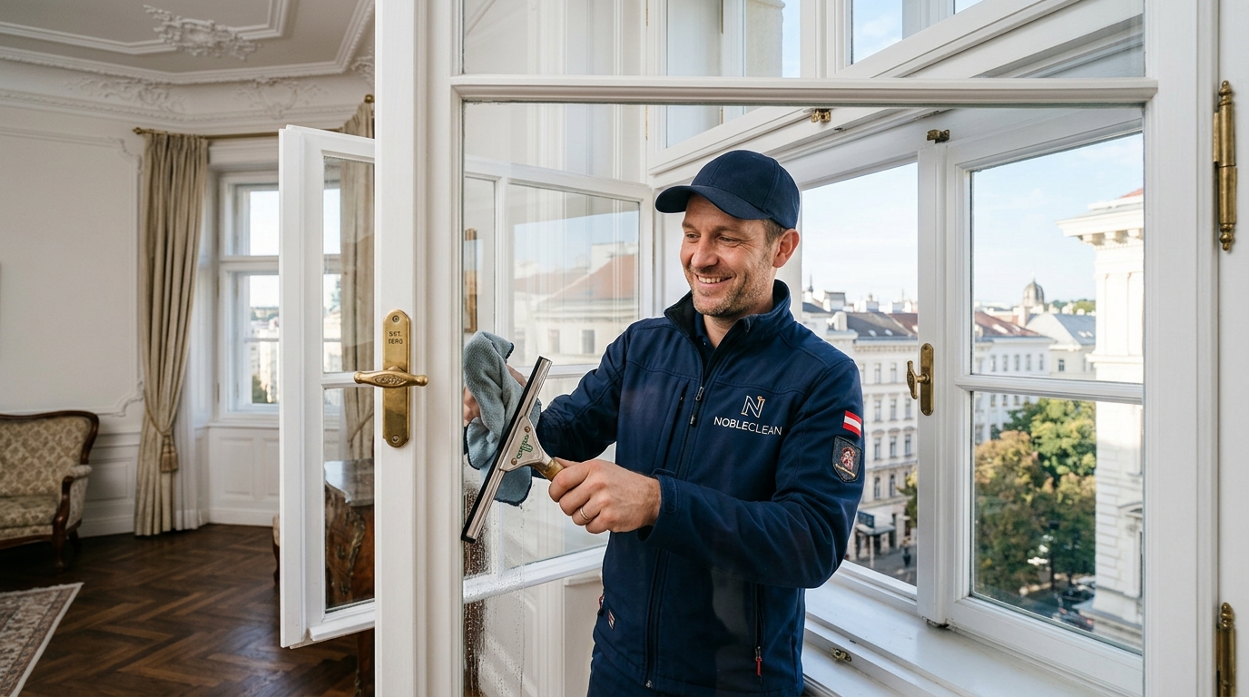 Helle, saubere Fensterfront in einer modernen Privatwohnung in Wien